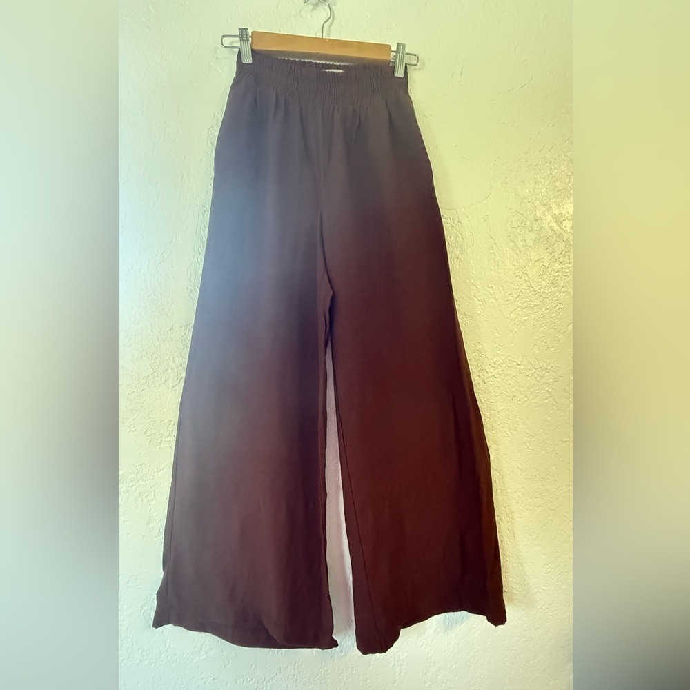 Basement Wide Leg Pants Size S – Chocolate Brown – Rayon/Nylon Blend - Picture 5 of 9